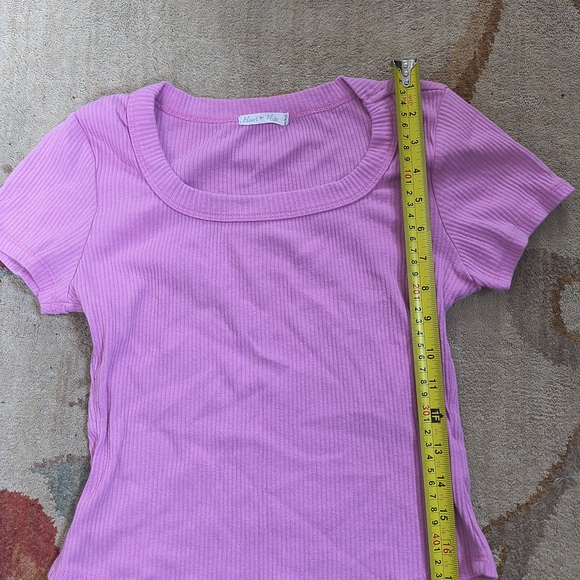 Pink Ribbed Short Sleeve Top - Picture 3 of 5
